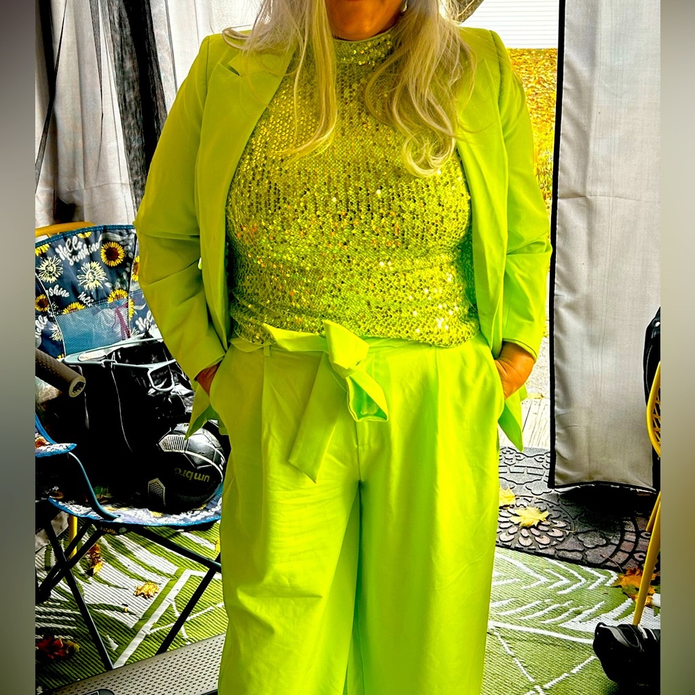 3 piece lime suit from eloquii sz xl
